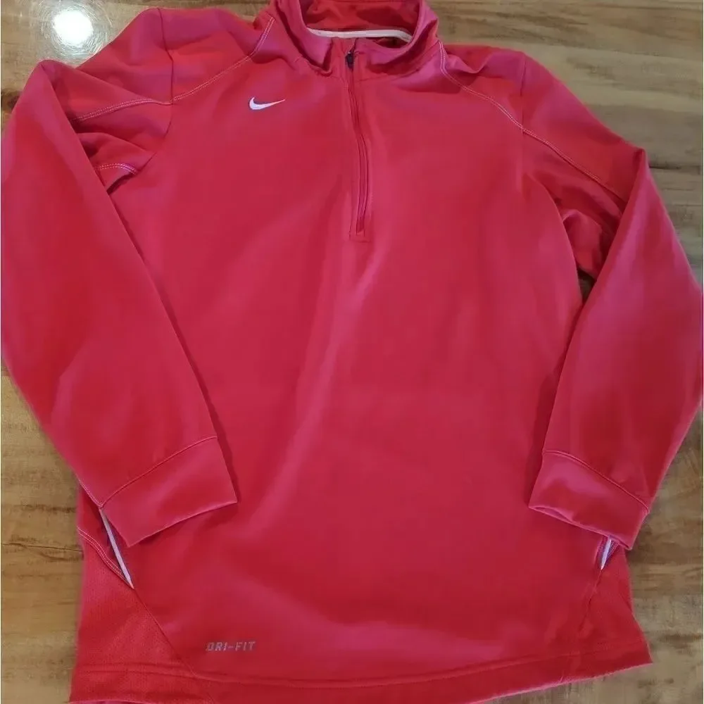 Nike quarter zip dri fit red small